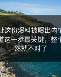 51网网址这份爆料被曝出内情，外面还不知道这一步最关键，整个走向突然就不对了