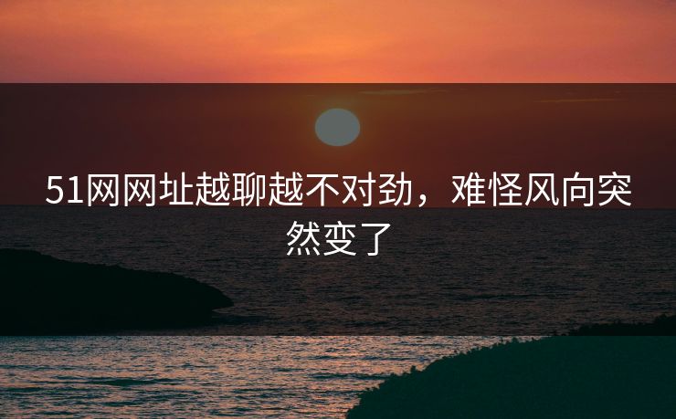 51网网址越聊越不对劲，难怪风向突然变了