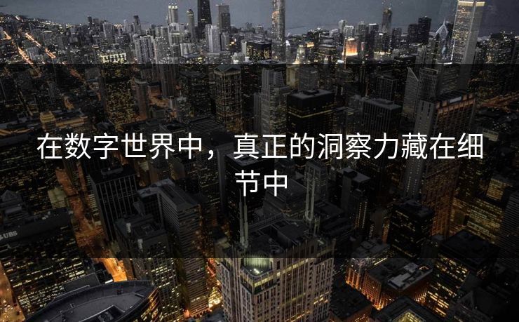 在数字世界中，真正的洞察力藏在细节中