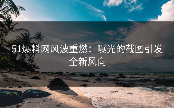 51爆料网风波重燃：曝光的截图引发全新风向