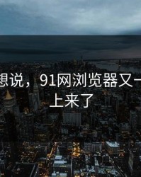 本来不想说，91网浏览器又一次被顶上来了
