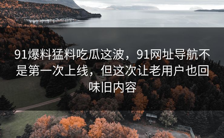 91爆料猛料吃瓜这波，91网址导航不是第一次上线，但这次让老用户也回味旧内容