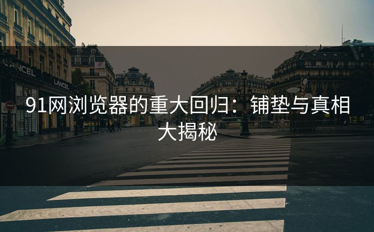 91网浏览器的重大回归：铺垫与真相大揭秘