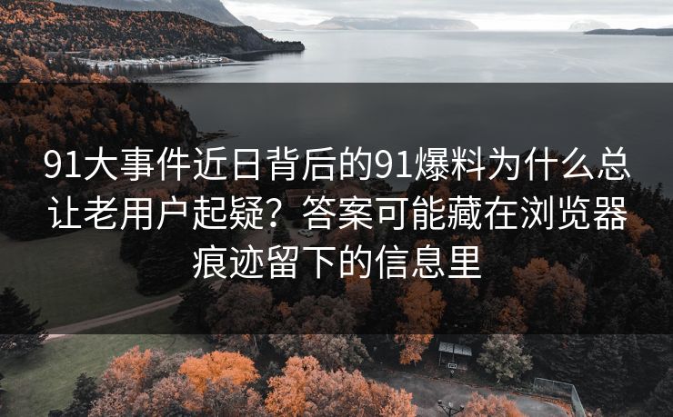 91大事件近日背后的91爆料为什么总让老用户起疑？答案可能藏在浏览器痕迹留下的信息里